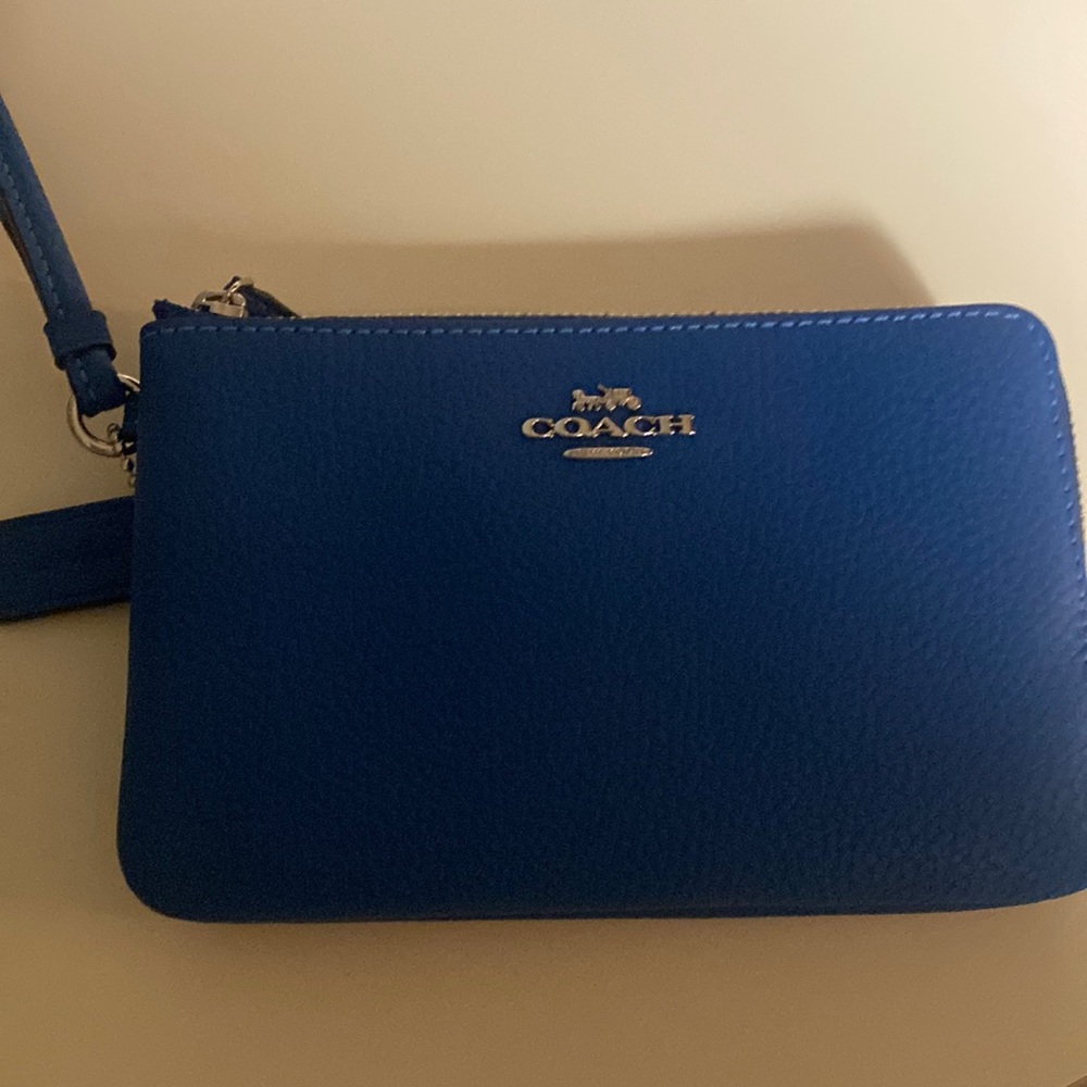 Coach blue wristlet